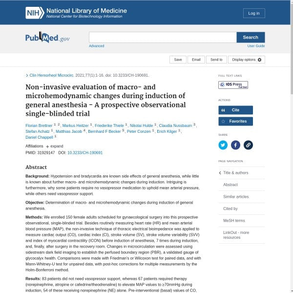 Non-invasive evaluation of macro- and microhemodynamic changes during induction of general anesthesia – A prospective observational single-blinded trial
