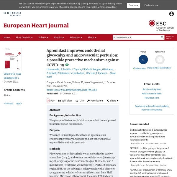 Apremilast improves endothelial glycocalyx and microvascular perfusion: a possible protective mechanism against COVID-19
