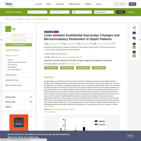 Links between Endothelial Glycocalyx Changes and Microcirculatory Parameters in Septic Patients