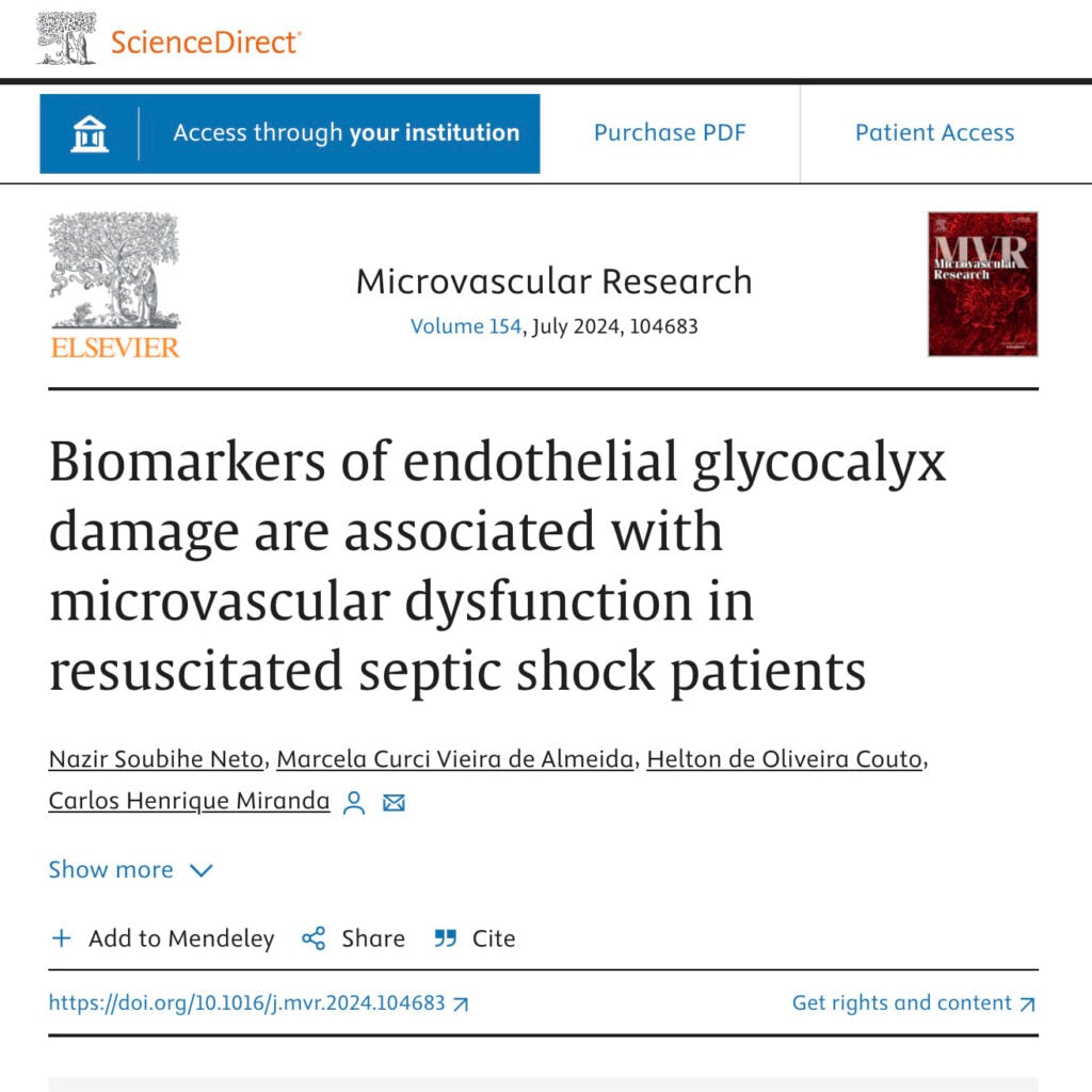 Biomarkers of endothelial glycocalyx damage are associated with microvascular dysfunction in resuscitated septic shock patients