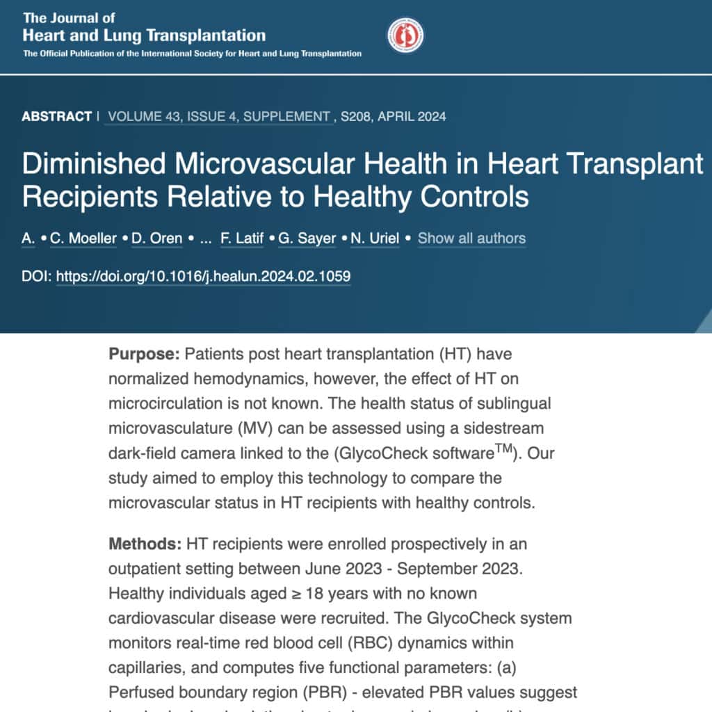 Diminished Microvascular Health in Heart Transplant Recipients Relative to Healthy Controls