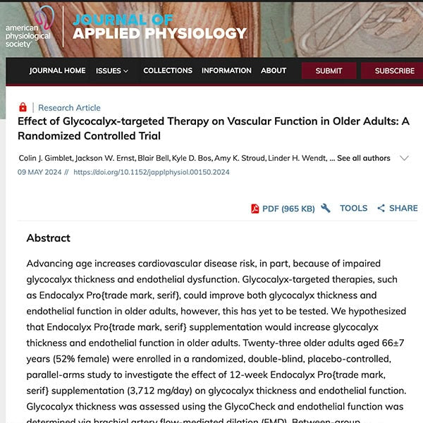 Effect of Glycocalyx-targeted Therapy on Vascular Function in Older Adults: A Randomized Controlled Trial
