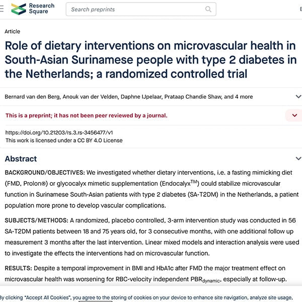 Role of dietary interventions on microvascular health in South-Asian Surinamese people with type 2 diabetes in the Netherlands; a randomized controlled trial
