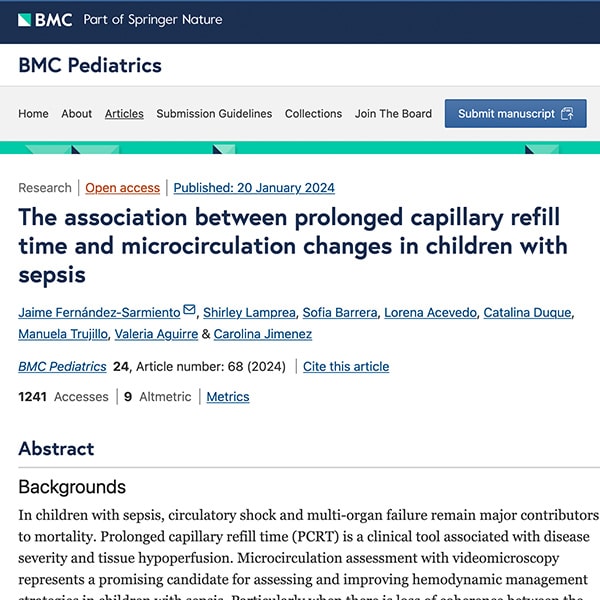 The association between prolonged capillary refill time and microcirculation changes in children with sepsis