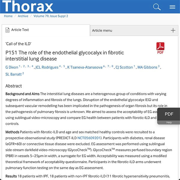 The role of the endothelial glycocalyx in fibrotic interstitial lung disease