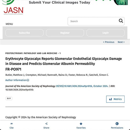 Erythrocyte Glycocalyx Reports Glomerular Endothelial Glycocalyx Damage in Disease and Predicts Glomerular Albumin Permeability