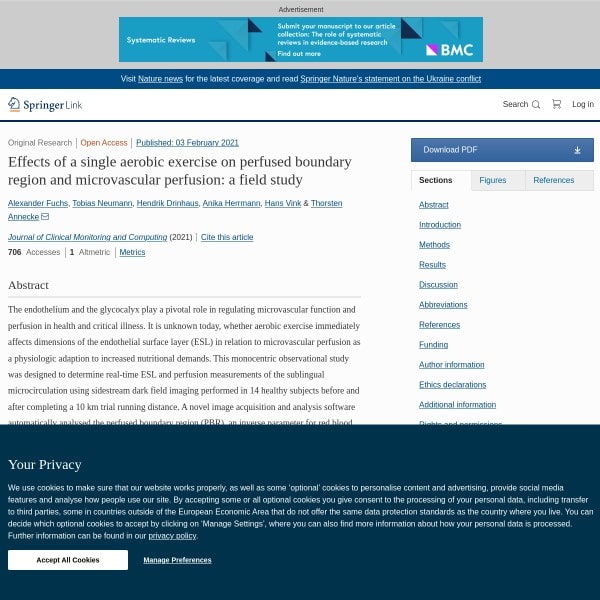 Effects of a single aerobic exercise on perfused boundary region and microvascular perfusion: a field study