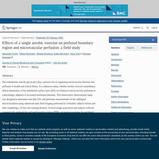 Effects of a single aerobic exercise on perfused boundary region and microvascular perfusion: a field study